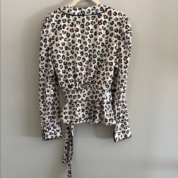 Bailey 44 Black and White Animal Print Wrap Blouse - Picture 5 of 5